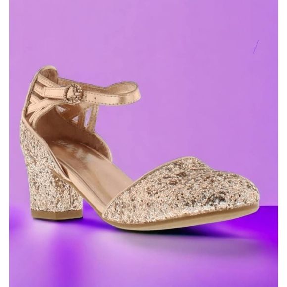 Girls Sarah Time Sequin Rose Gold, Size 3 Shoes |KENNETH COLE - Picture 1 of 8